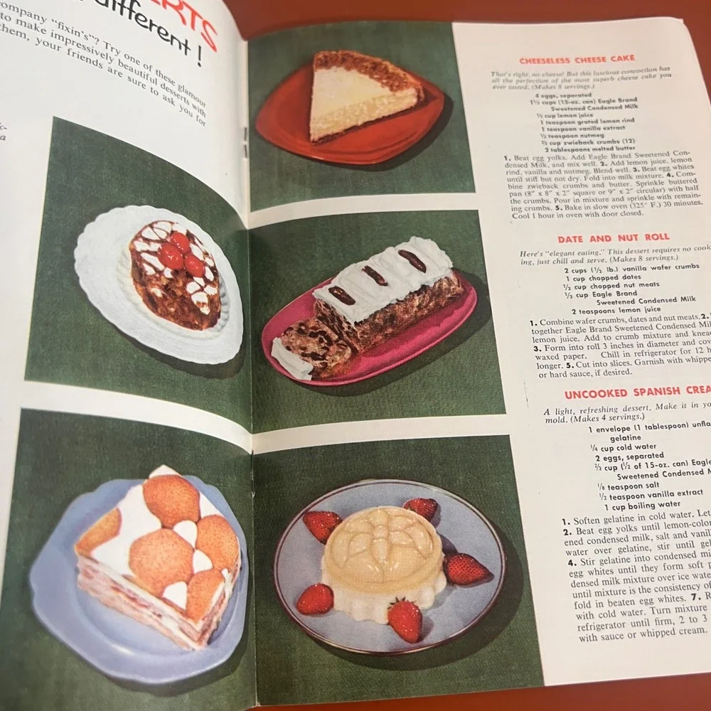 Vtg 1952 Borden's Eagle Brand 70 Magic Recipes Cookbook Elsie the Cow Booklet